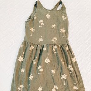 Old Navy Palm Tree Tank Dress Green L
